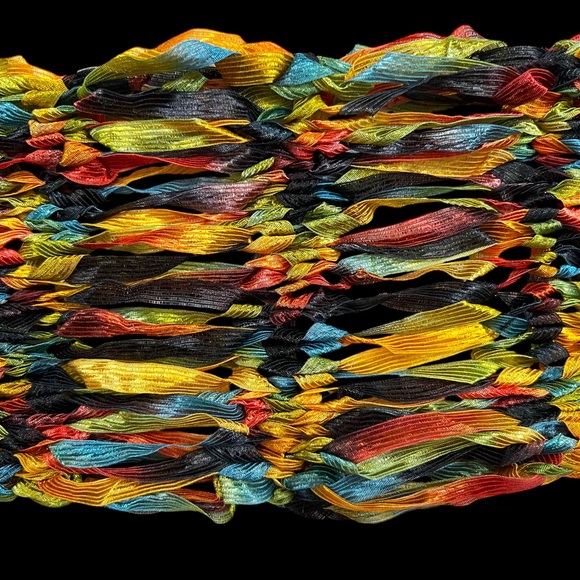 Multicolor Crinkle Ribbon Scarf - Fun! - Picture 8 of 8